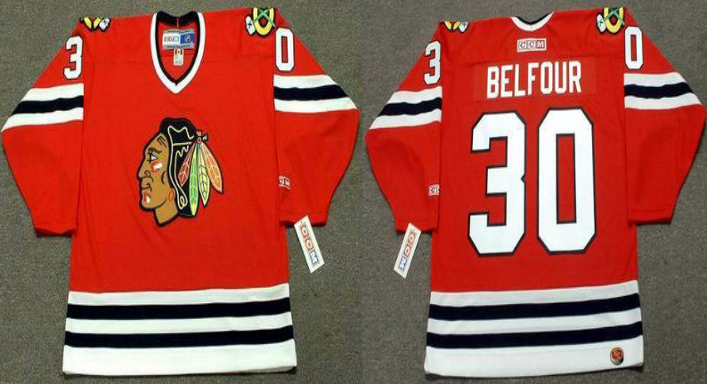 2019 Men Chicago Blackhawks 30 Belfour red style 2 CCM NHL jerseys